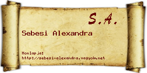 Sebesi Alexandra névjegykártya